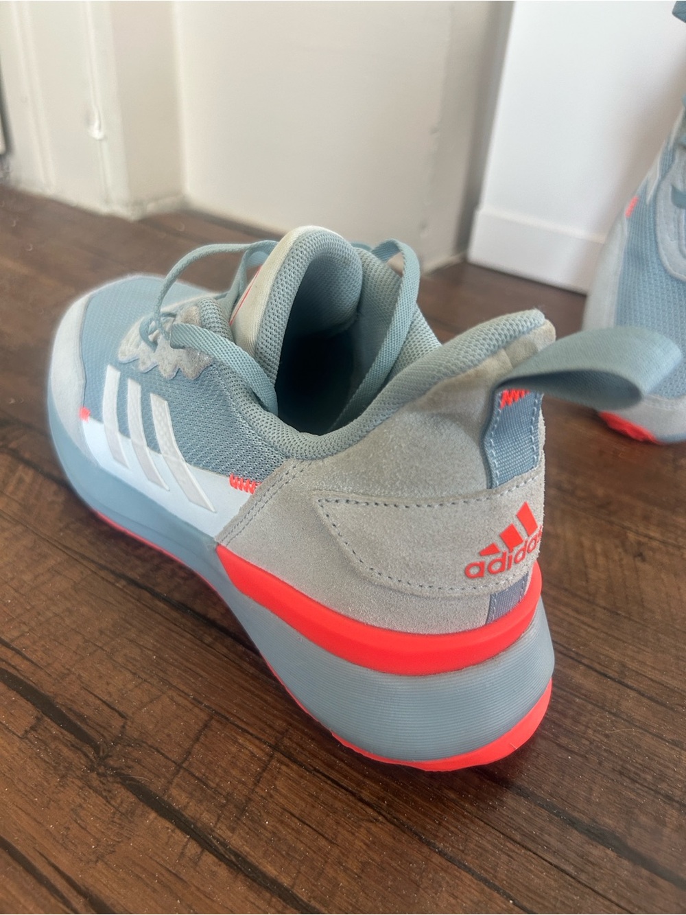 adidas womens Light Blue and orange Sneakers - Picture 6 of 14